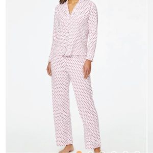 roller rabbit long sleeve pink heart pajamas